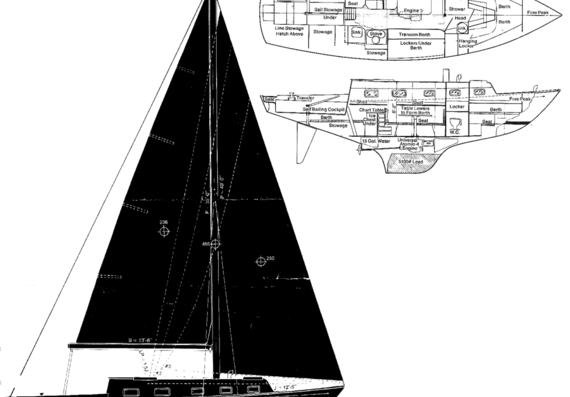 Marine vessel Bristol 33 - drawings, dimensions, figures