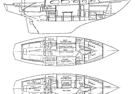 Морское судно Bristol 35 - чертежи, габариты, рисунки