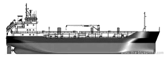Корабль Bunkering Tanker - чертежи, габариты, рисунки