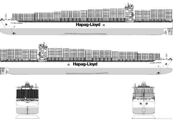 Корабль CMS Colombo Express - чертежи, габариты, рисунки