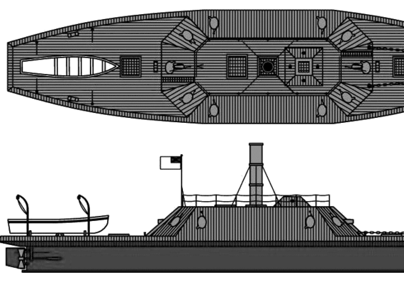 CSS Neuse (Ironclad) (1864) - drawings, dimensions, pictures