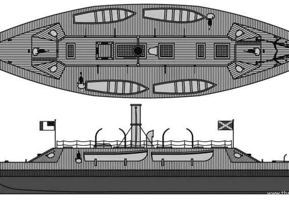 Корабль CSS Palmetto State (Ironclad) - чертежи, габариты, рисунки