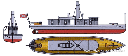 Корабль CSS Teaser (Armed Tug) (1862) - чертежи, габариты, рисунки