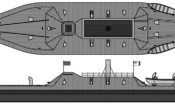 Корабль CSS Tennessee (Ironclad) - чертежи, габариты, рисунки