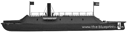 Корабль CSS Virginia - чертежи, габариты, рисунки