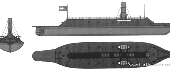 Корабль CSS Virginia (1862) - чертежи, габариты, рисунки