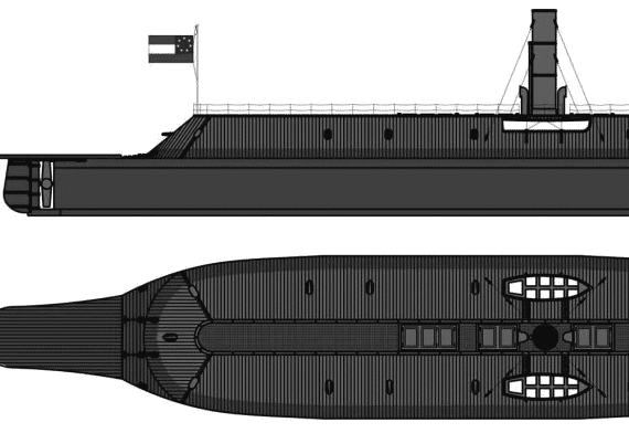 Корабль CSS Virginia (Ironclad) - чертежи, габариты, рисунки