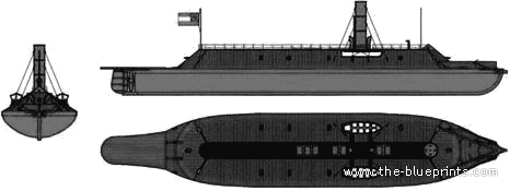 Корабль CSS Virginia (Ironclad) (1862) - чертежи, габариты, рисунки