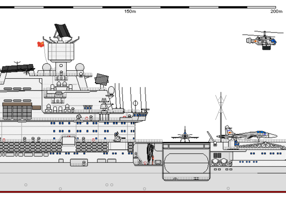 Корабль C CV 1143.6 Varyag Shi Lang AU - чертежи, габариты, рисунки