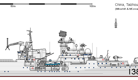 Корабль C DDG Type 956E TAIZHOU AU - чертежи, габариты, рисунки