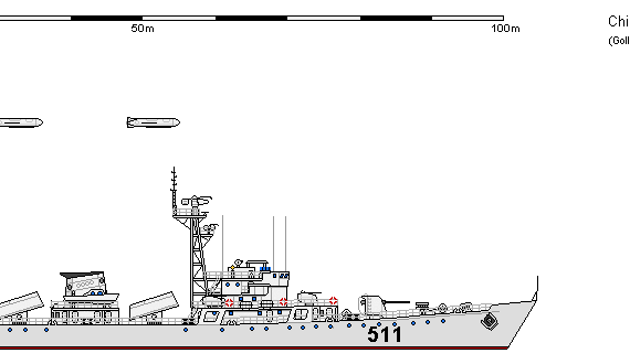 Корабль C FF Type 053H Jianghu - чертежи, габариты, рисунки