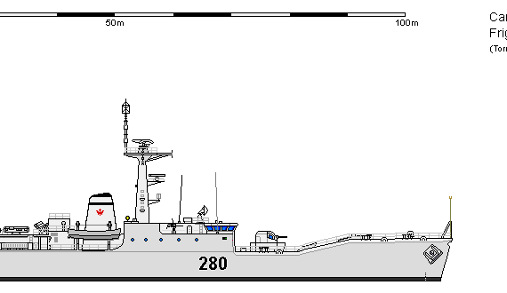 Корабль Ca FF Type 51 Common Hull Frigate AU - чертежи, габариты, рисунки