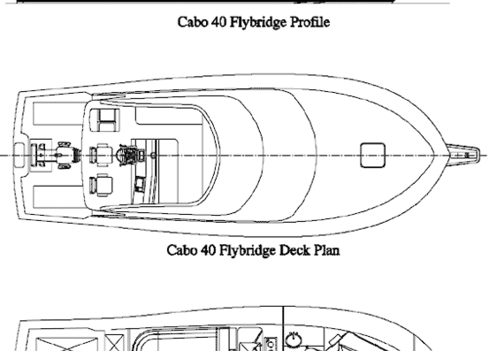 Яхта Cabo 40 FB - чертежи, габариты, рисунки