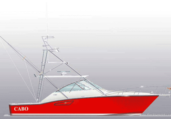 Яхта Cabo 40 X Art - чертежи, габариты, рисунки