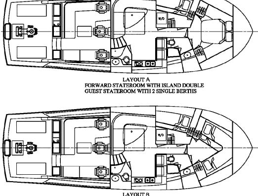 Яхта Cabo 52 Express - чертежи, габариты, рисунки