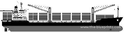 Корабль Cargo-Container Ship - чертежи, габариты, рисунки
