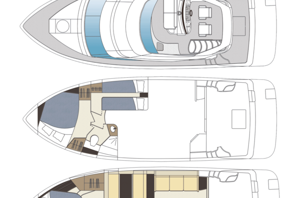 Carver 380 Sport yacht - drawings, dimensions, pictures