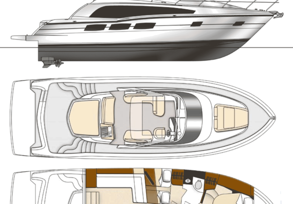 Yacht Carver 44 Sojourn - drawings, dimensions, pictures