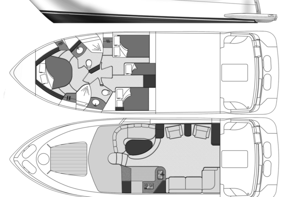 Яхта Carver 460 Voyager - чертежи, габариты, рисунки
