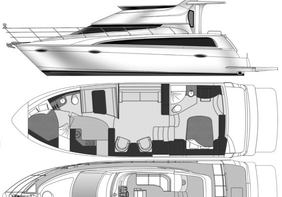 Яхта Carver 470 Motor Yacht - чертежи, габариты, рисунки