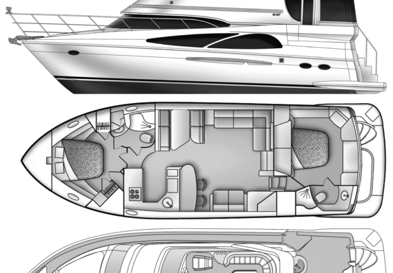 Яхта Carver 480 Motor Yacht - чертежи, габариты, рисунки