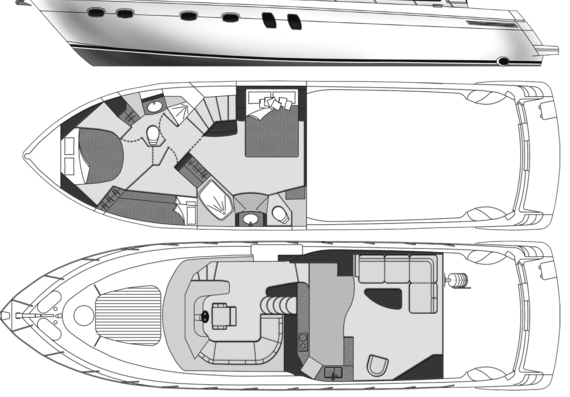 Carver 530 Voyager yacht - drawings, dimensions, pictures