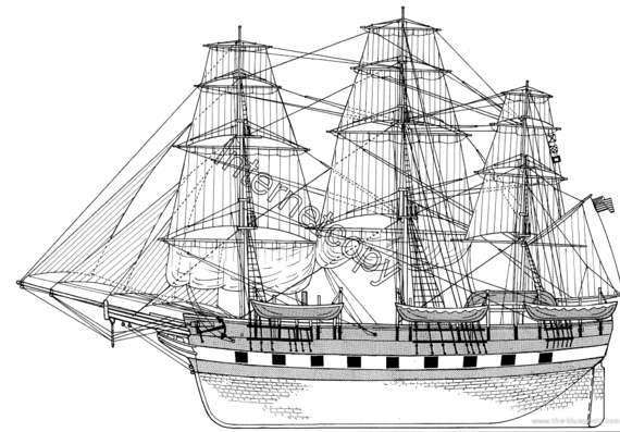 Корабль Charles W. Morgan (Whaleship) - чертежи, габариты, рисунки