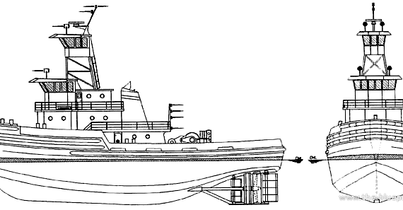 Chesapeake Ocean Tugboat - drawings, dimensions, pictures