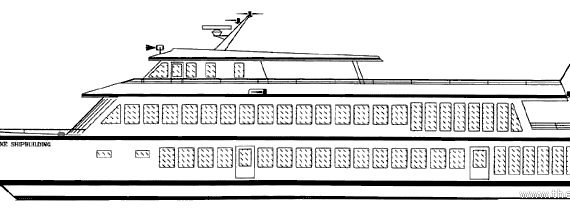 Корабль Chesapeake Restaurant Excursion Ship - чертежи, габариты, рисунки