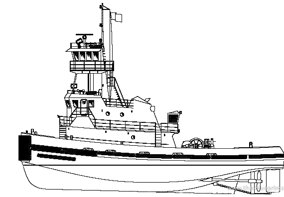 Корабль Chesapeake Tugboat - чертежи, габариты, рисунки