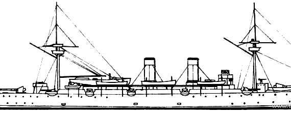 Корабль Chile - Blanco Encalada (Cruiser) - чертежи, габариты, рисунки