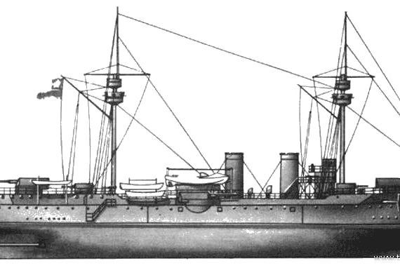 Ship Chile - Capitan Prat (Battleship) - drawings, dimensions, pictures