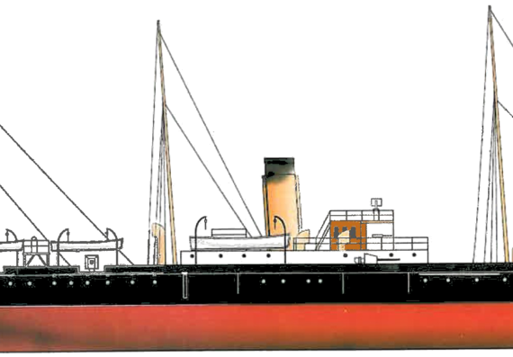 Ship China- Guangbing (1891) - drawings, dimensions, pictures