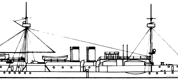China - Chen Yuen (Battleship) - drawings, dimensions, pictures