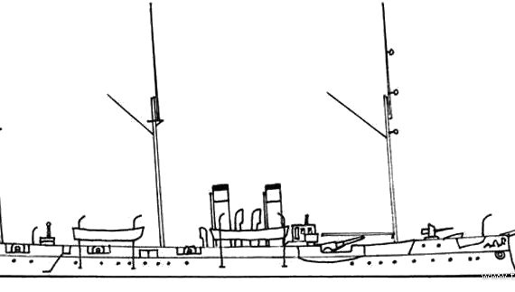 Ship China - Fu Ching (Cruiser) - drawings, dimensions, pictures