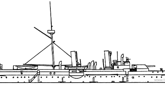 Ship China - King Yuen (Battleship) - drawings, dimensions, pictures