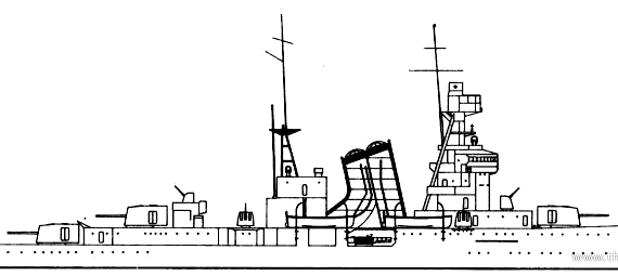 Ship China - Ning-Hai (Light Cruiser) (1932) - drawings, dimensions, pictures