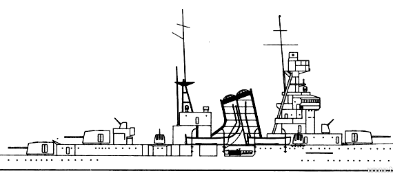 China - Ning Hai (Light Cruiser) (1932) - drawings, dimensions, pictures