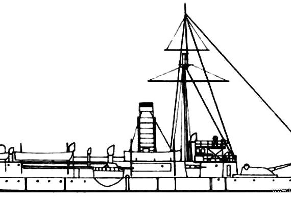 Ship China - Ping Yuen (Battleship) - drawings, dimensions, pictures