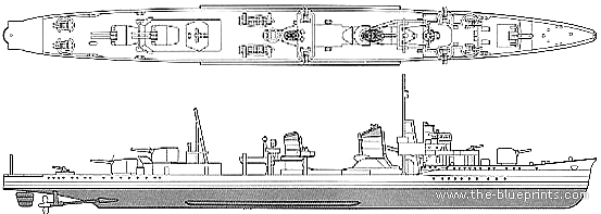 Корабль China - Tanyou (Destroyer) - чертежи, габариты, рисунки