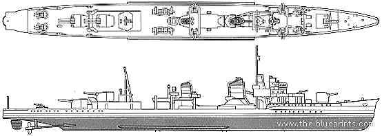 Эсминец China Tan Yang (IJN Yukikaze) (Destroyer) - чертежи, габариты, рисунки