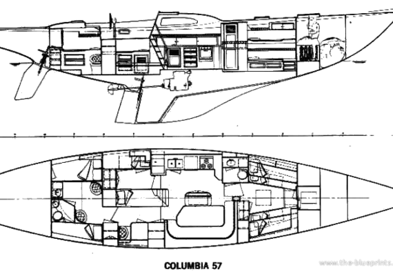 Columbia 57 yacht - drawings, dimensions, pictures