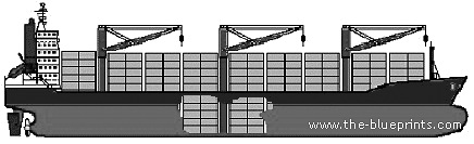 Корабль Container Ship - чертежи, габариты, рисунки