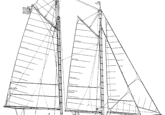 Корабль Corten (Schooner) - чертежи, габариты, рисунки