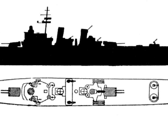 Военный корабль Cruise Gotland - чертежи, габариты, рисунки