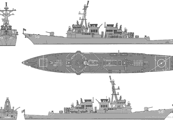 Destroyer DDG 56 - drawings, dimensions, figures