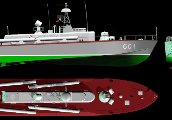 Корабль DDR Artur (Shershen Torpedo Boat) - чертежи, габариты, рисунки