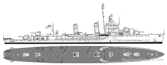 Эсминец DD 436 Monsen - чертежи, габариты, рисунки
