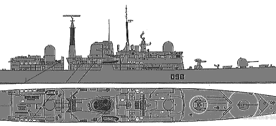 Destroyer DD G2 Charles Adams - drawings, dimensions, pictures