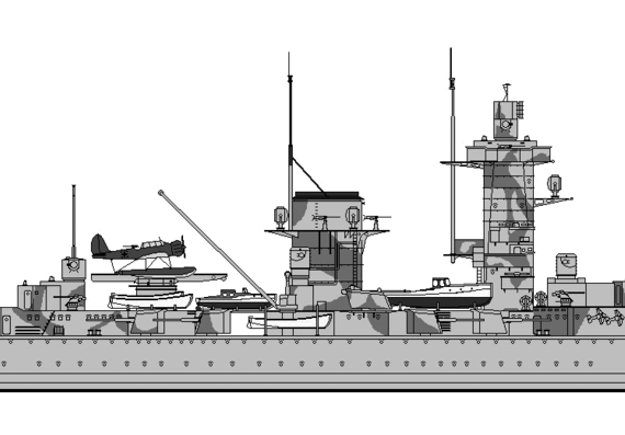 Корабль DKM Admiral Graf Spee (1939) - чертежи, габариты, рисунки